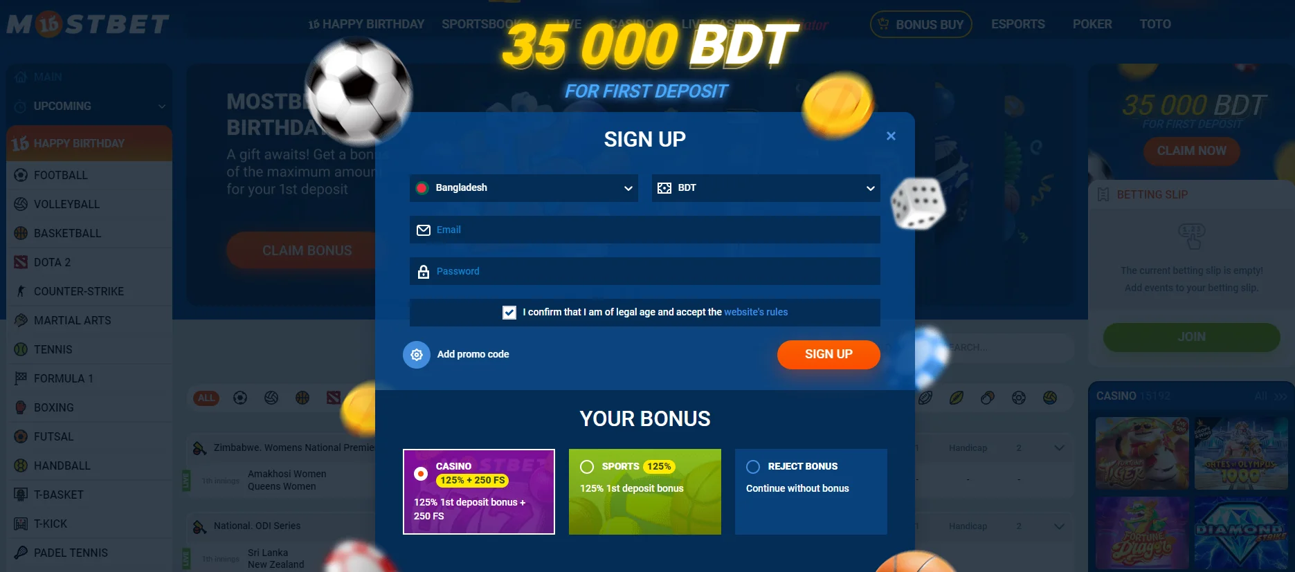 Mostbet app sign up